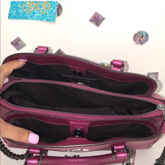 COACH💞MINI SAGE CARRYALL + WALLET METALLIC PINK - Picture 5 of 7